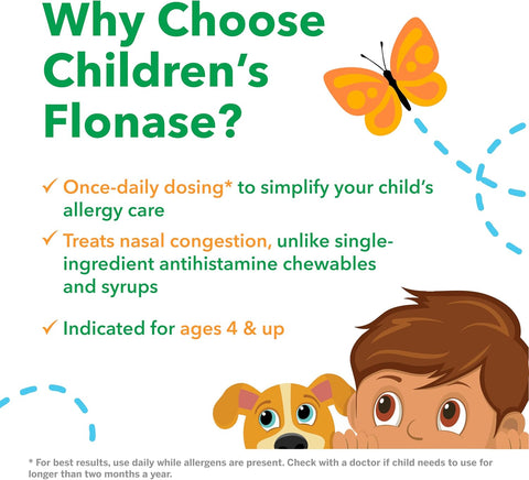 Flonase Children’s Allergy Relief Nasal Spray, 24-Hour Non-Drowsy Multi-Symptom Relief – 72 Sprays