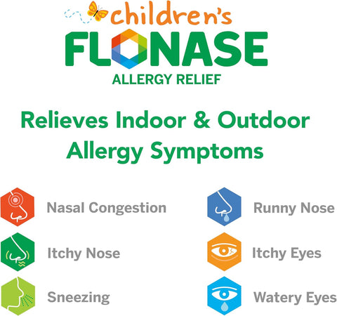 Flonase Children’s Allergy Relief Nasal Spray, 24-Hour Non-Drowsy Multi-Symptom Relief – 72 Sprays